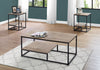 Monarch Specialties I 7960P Table Set, 3pcs Set, Coffee, End, Side, Accent, Living Room, Metal, Laminate, Brown, Black, Contemporary, Modern - - Mounts For Less
