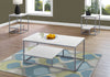 Monarch Specialties I 7961P Table Set, 3pcs Set, Coffee, End, Side, Accent, Living Room, Metal, Laminate, White, Grey, Contemporary, Modern - - Mounts For Less