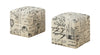 Monarch Specialties I 8162 Ottoman, Pouf, Footrest, Foot Stool, Set Of 2, Juvenile, Fabric, Beige, Transitional - - Mounts For Less