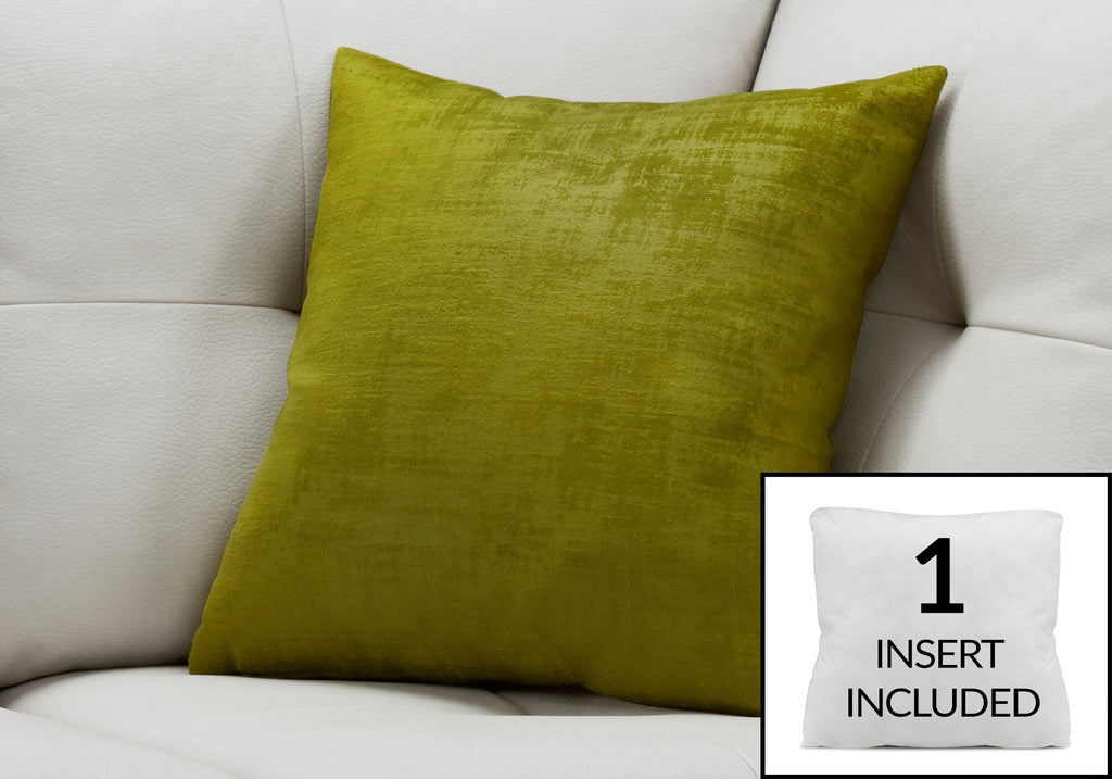 Monarch Specialties I 9244 Pillows, 18 X 18 Square, Insert Included, Decorative Throw, Accent, Sofa, Couch, Bedroom, Polyester, Hypoallergenic, Green, Modern - - Mounts For Less