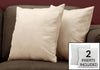 Monarch Specialties I 9319 Pillows, Set Of 2, 18 X 18 Square, Insert Included, Decorative Throw, Accent, Sofa, Couch, Bedroom, Polyester, Hypoallergenic, Beige, Modern - - Mounts For Less