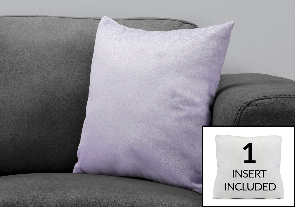 Monarch Specialties I 9324 Pillows, 18 X 18 Square, Insert Included, Decorative Throw, Accent, Sofa, Couch, Bedroom, Polyester, Hypoallergenic, Purple, Modern - - Mounts For Less