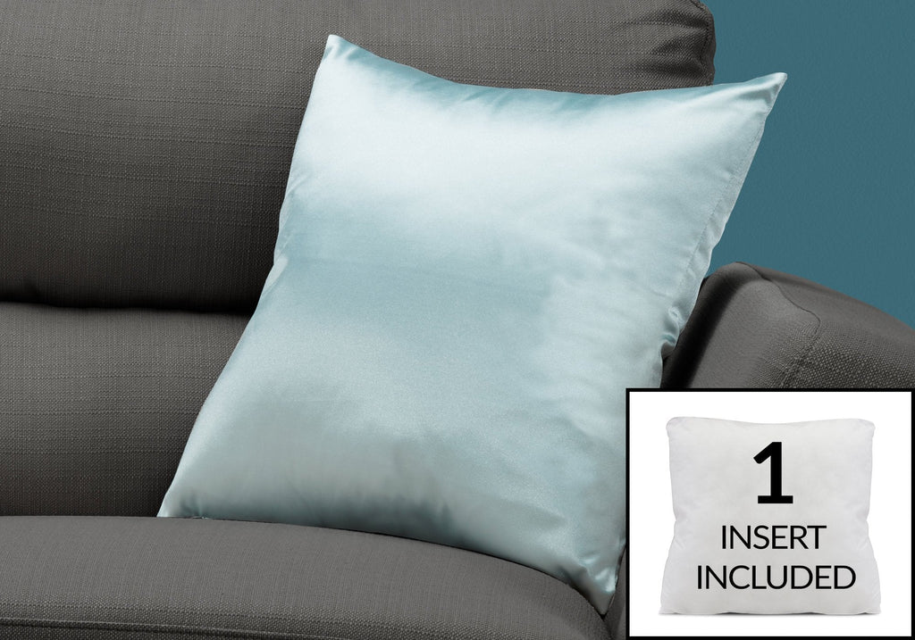Monarch Specialties I 9340 Pillows, 18 X 18 Square, Insert Included, Decorative Throw, Accent, Sofa, Couch, Bedroom, Polyester, Hypoallergenic, Blue, Modern - - Mounts For Less