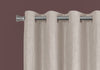 Monarch Specialties I 9817 Curtain Panel, 2pcs Set, 54"w X 84"l, Room Darkening, Grommet, Living Room, Bedroom, Kitchen, Micro Suede, Polyester, Beige, Contemporary, Modern - - Mounts For Less
