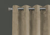 Monarch Specialties I 9820 Curtain Panel, 2pcs Set, 54"w X 84"l, Room Darkening, Grommet, Living Room, Bedroom, Kitchen, Velvet, Polyester, Beige, Contemporary, Modern - - Mounts For Less