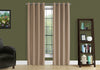 Monarch Specialties I 9838 Curtain Panel, 2pcs Set, 54"w X 84"l, 100% Blackout, Grommet, Living Room, Bedroom, Kitchen, Thermal Insulation, Polyester, Brown, Contemporary, Modern - - Mounts For Less