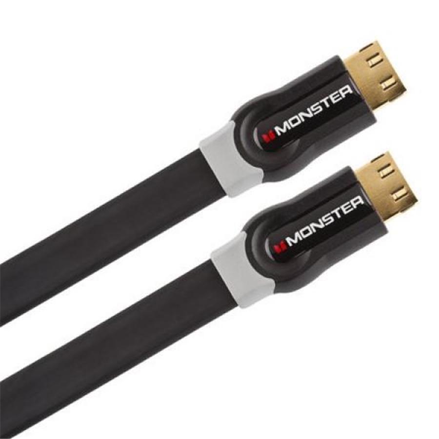 Monster 8Ft. High Speed HDMI Flat Cable with Ethernet, Gold Plated Connector, Black - - Mounts For Less