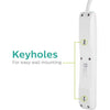 Philips - 2 Pack 6 Outlet Surge Protector, 450 Joule Protection, White - - Mounts For Less