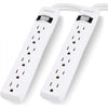 Philips - 2 Pack 6 Outlet Surge Protector, 450 Joule Protection, White - - Mounts For Less