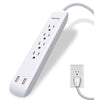 Philips 4 Outlet 2 USB Port Surge Protector, 720 Joules, 4ft Cord, White - - Mounts For Less
