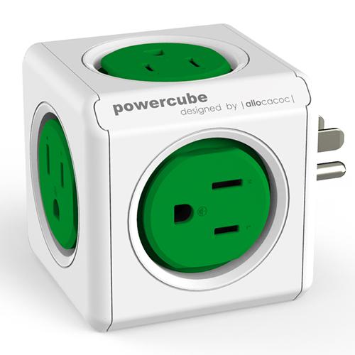 Powercube on Wall Original 5 Outlets - Green - - Mounts For Less