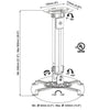 Prime Mounts Ceiling Projector Mount 21.5" to 35.5" Extention Black - - Mounts For Less