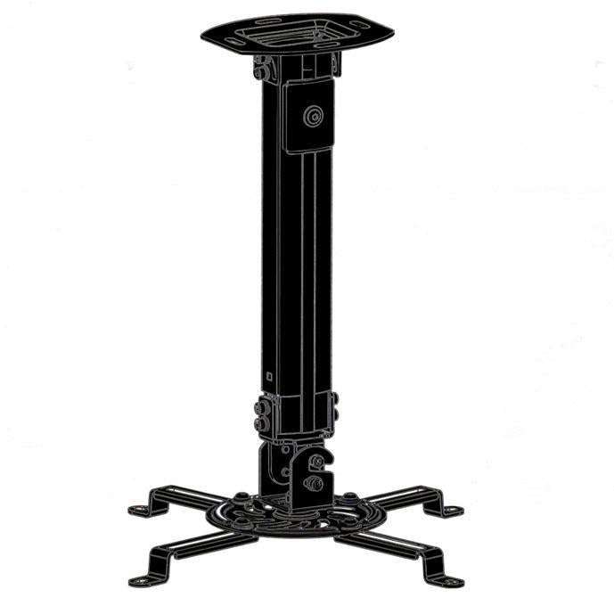 Prime Mounts Ceiling Projector Mount 21.5" to 35.5" Extention Black - - Mounts For Less