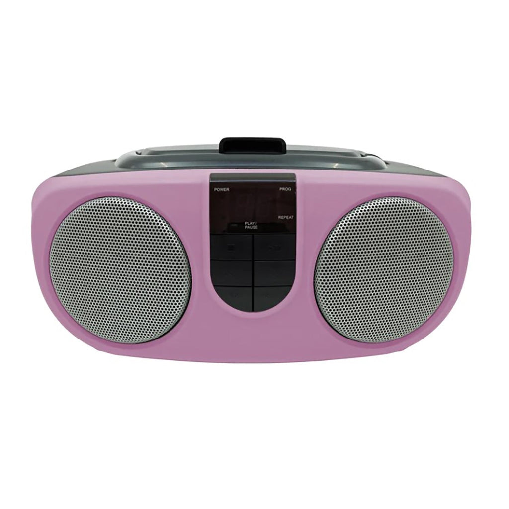 Proscan - BoomBox/Portable CD Player with AM/FM Radio, AUX Input, Pink - - Mounts For Less