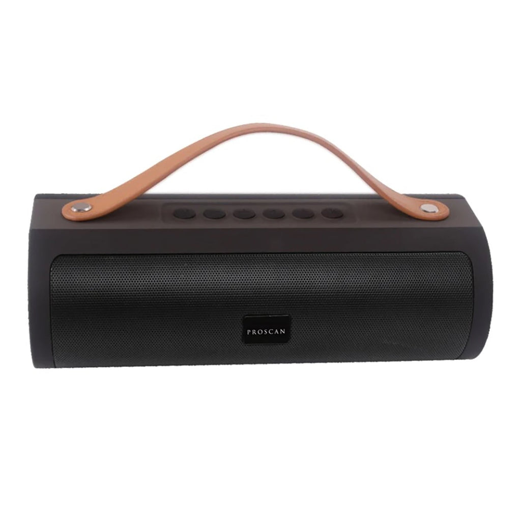 Proscan - Portable Bluetooth Speaker with Leather Carrying Strap, Black - - Mounts For Less