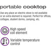 Salton - Dual Coil Portable Electric Cooktop, Temperature Control, Black - - Mounts For Less