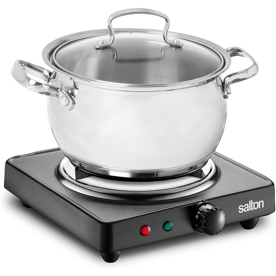 Salton HP1940 - Single Coil Electric Stove with Temperature Control, Black - - Mounts For Less