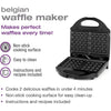 Salton WM1075BK - Belgian Style 2 Slice Waffle Maker, Non-Stick Plates, Black - - Mounts For Less