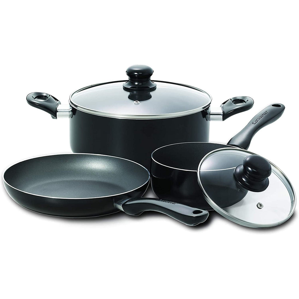 Simplicity - 5 Piece Aluminum Cookware Set, Nonstick Surface, Black - - Mounts For Less