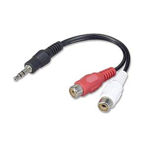 Splitter "Y" for audio cables 1xM 3.5mm / 2xF RCA 3 inches - - Mounts For Less