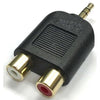 Splitter "Y" for audio cables 1xM 3.5mm / 2xF RCA - - Mounts For Less