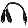 Splitter "Y" for audio cables 3.5mm jacks 1xM / 2xF 12 inches - - Mounts For Less