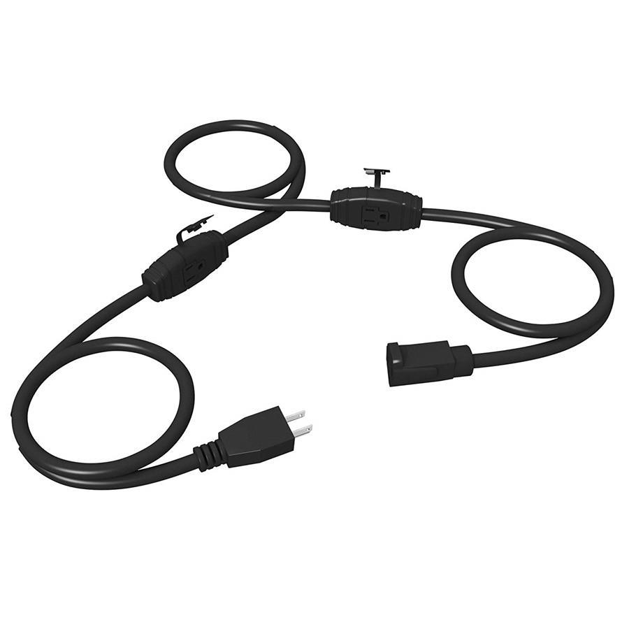 Stanley PowerMax 3, 31955 Grounded 3-Outlet In-Line Outdoor Extension Cord, 12-Feet 14AWG Black - - Mounts For Less