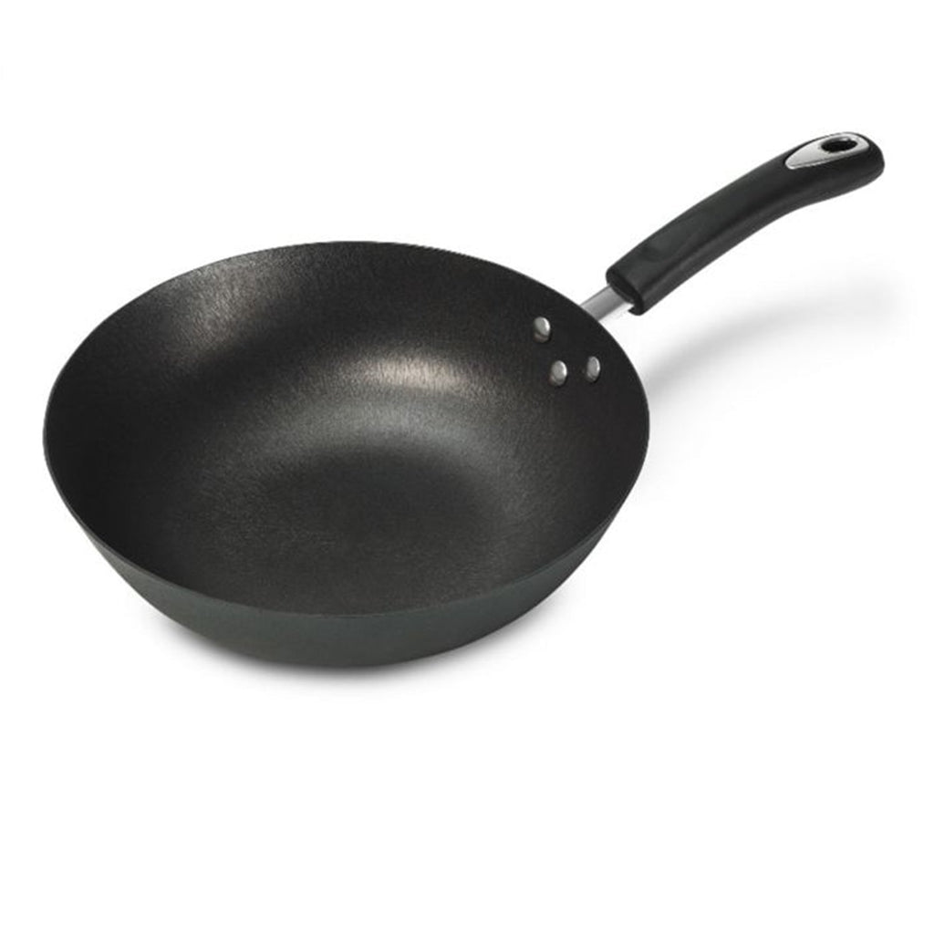 Starfrit - Cast Iron Wok, 12" Diameter, Non-Stick Coating, Black - - Mounts For Less