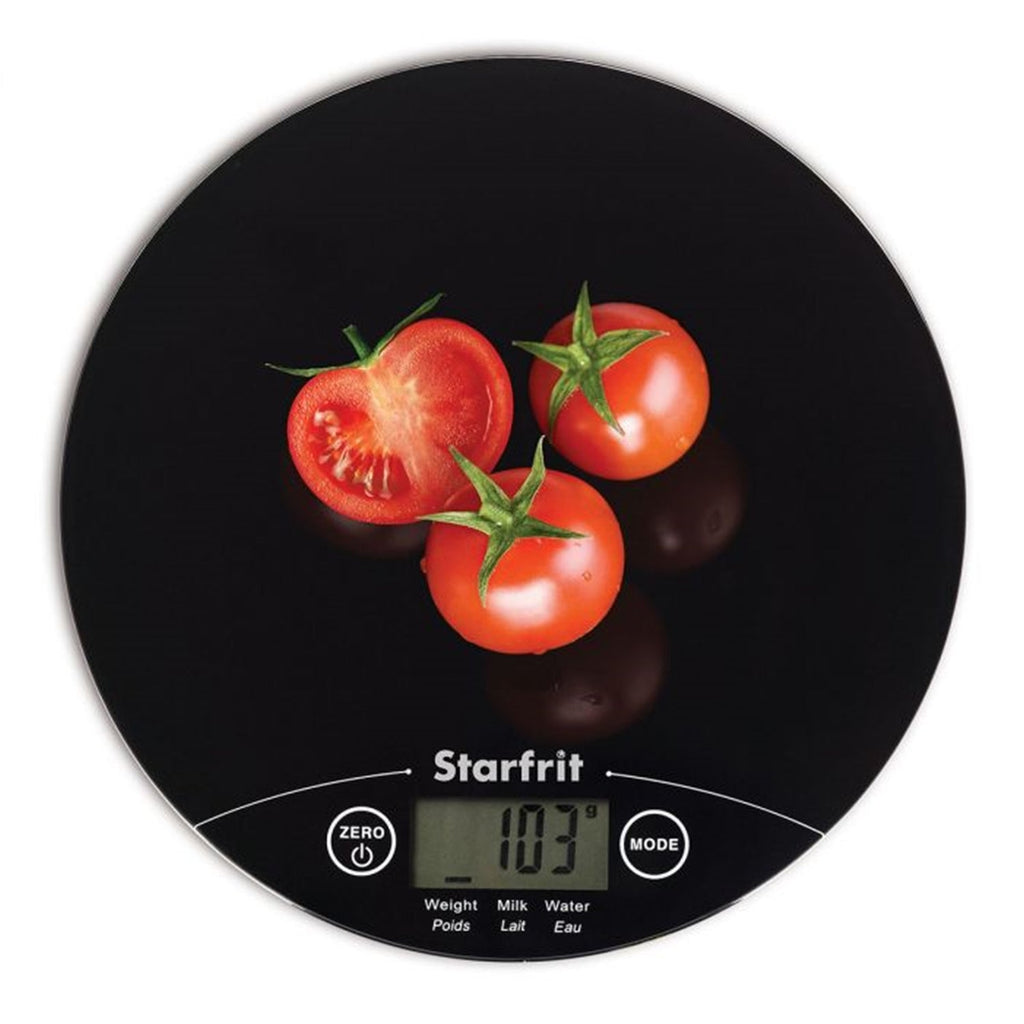 Starfrit - Digital Kitchen Scale, Maximum Capacity 5kg, Glass Platform, Black - - Mounts For Less