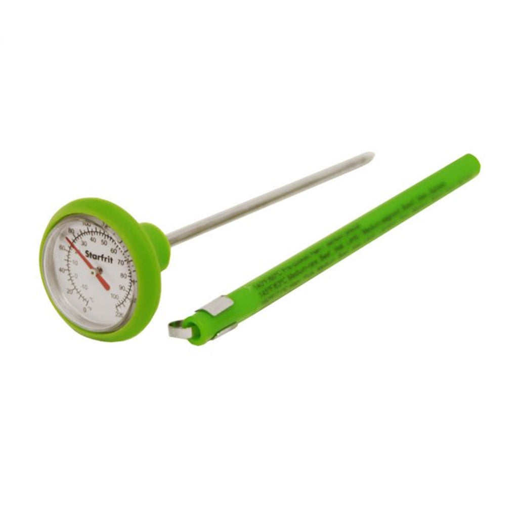 Starfrit - Instant Read Meat Thermometer with Case and Temperature Guide, Green - - Mounts For Less