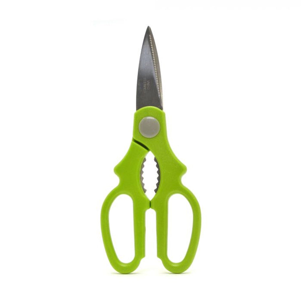 Starfrit - Kitchen Scissors, Stainless Steel Blade, Integrated Walnut Cracker, Green - - Mounts For Less