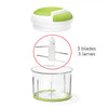 Starfrit - Manual Retractable Cord Chopper, 3 Blade System, Green - - Mounts For Less