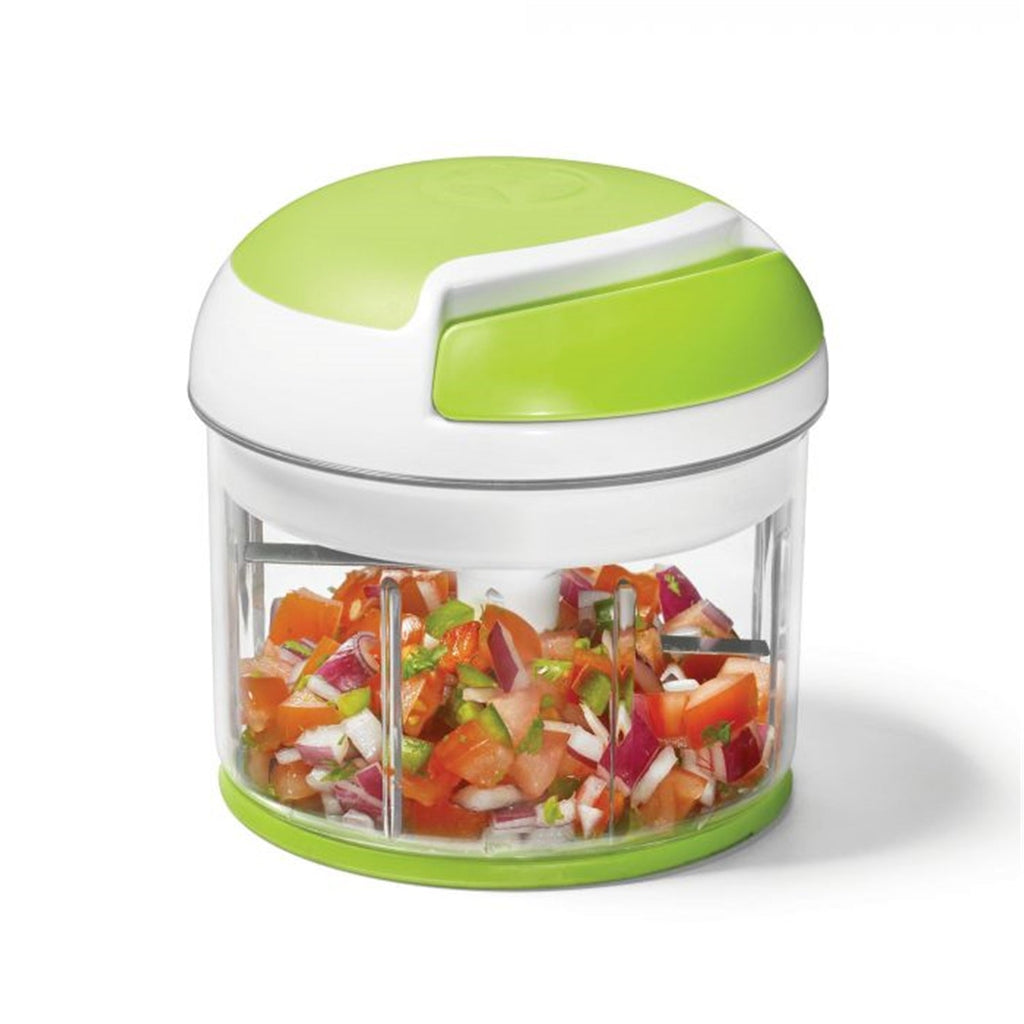 Starfrit - Manual Retractable Cord Chopper, 3 Blade System, Green - - Mounts For Less