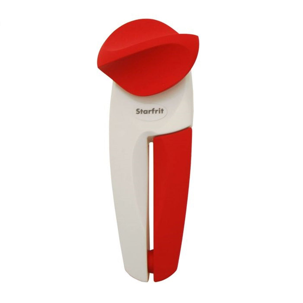 Starfrit - Mightican Manual Can Opener, No Sharp Edge, Non-Slip Handle, Red - - Mounts For Less
