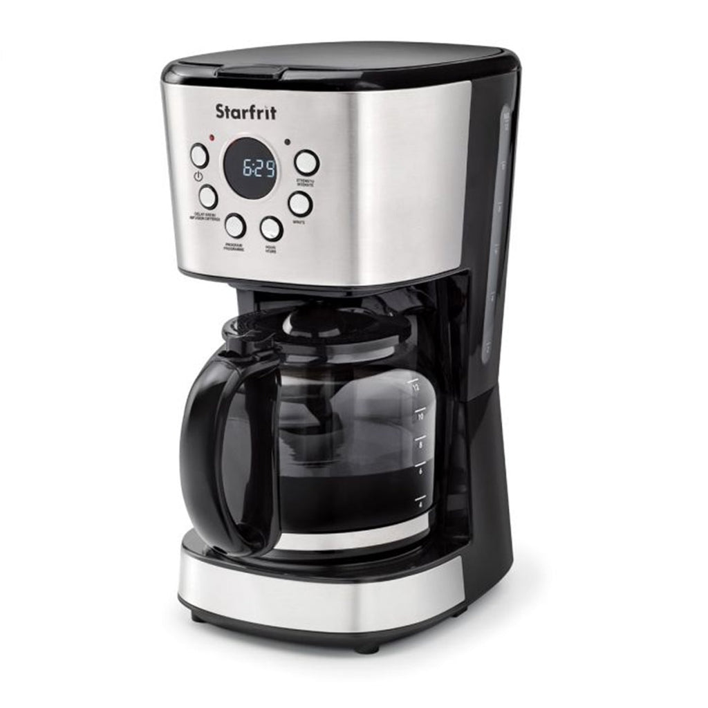 Starfrit - Programmable Electric Coffee Maker, 12 Cup Capacity, 900 Watts, Stainless Steel - - Mounts For Less
