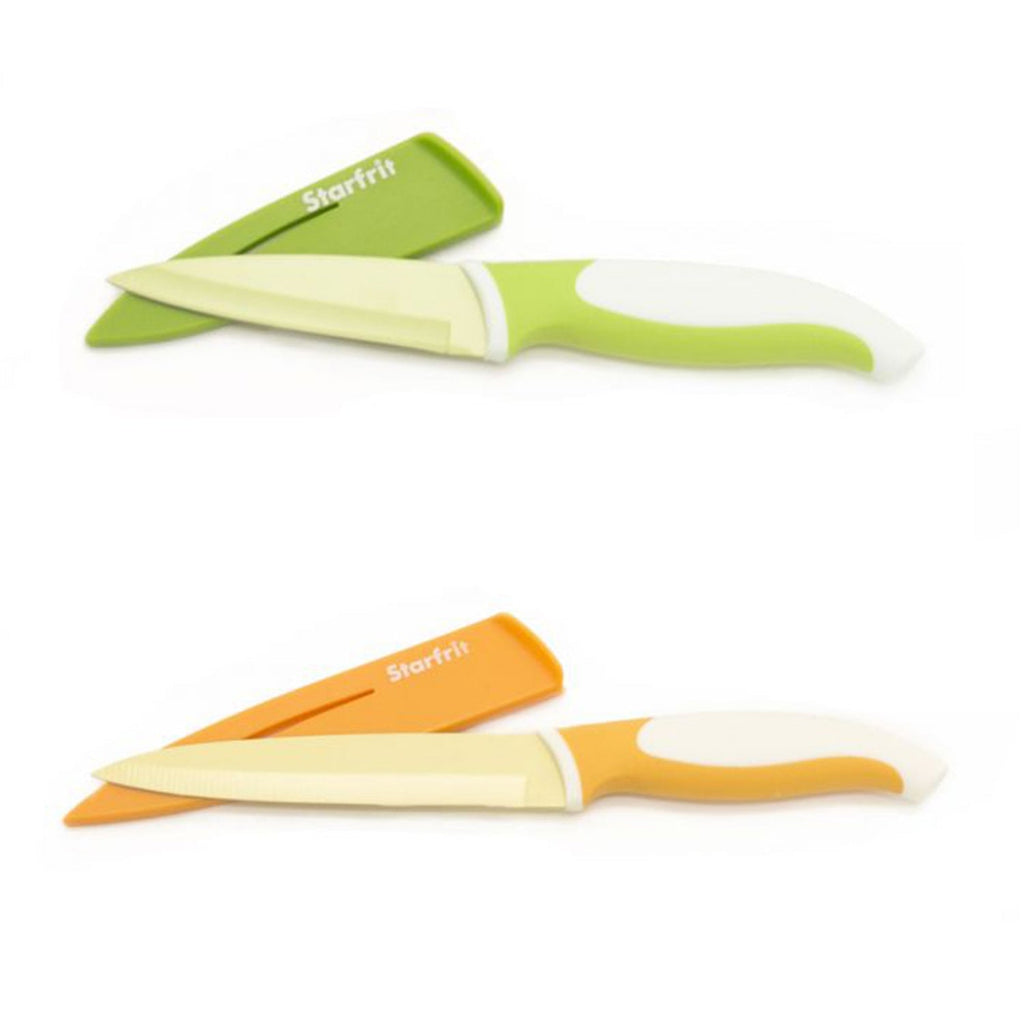 Starfrit - Set of 2 Knives, 3.5" and 5" Length, Carbon Stainless Steel Blade - - Mounts For Less