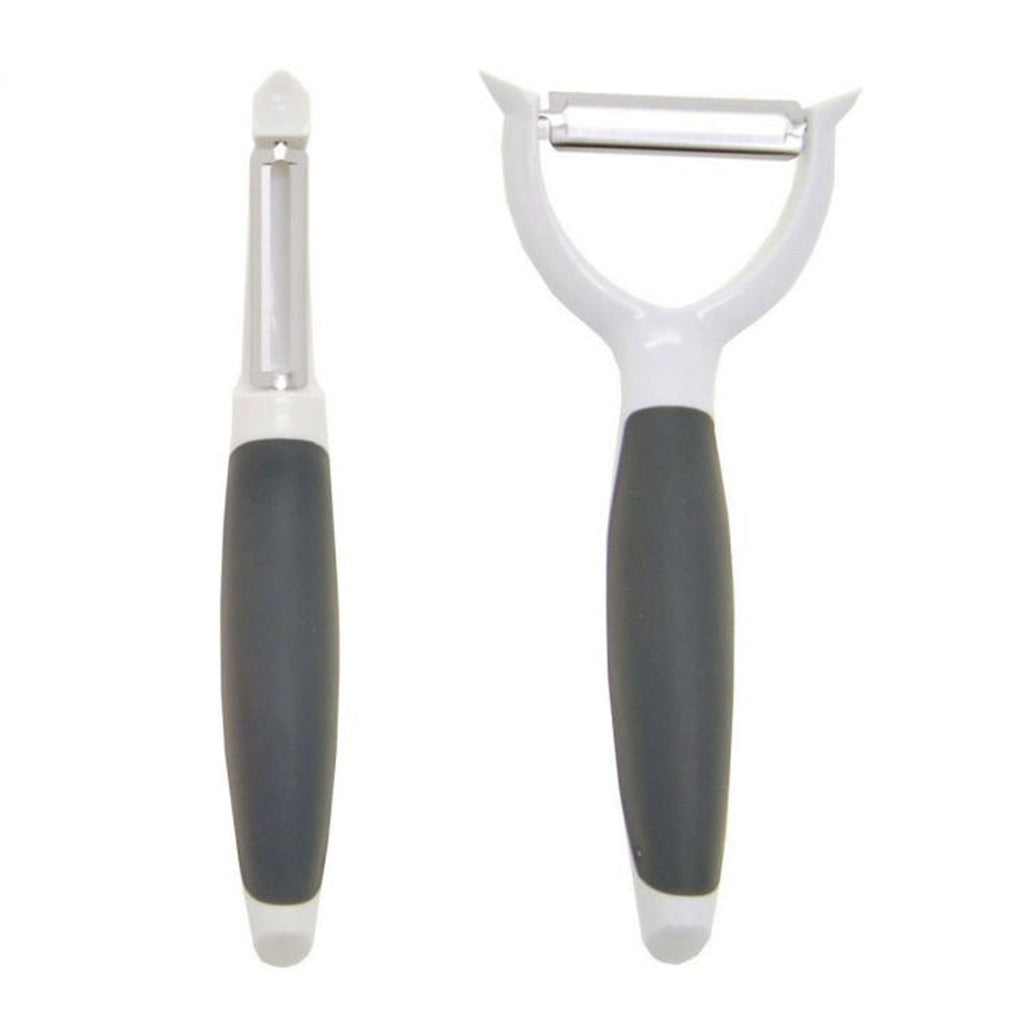 Starfrit - Set of 2 Super Sharp Peelers, Stainless Steel Blade, White - - Mounts For Less