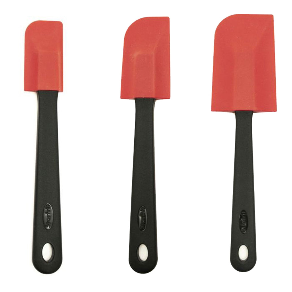 Starfrit - Set of 3 Silicone Spatulas, Heat Resistant, Red - - Mounts For Less
