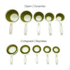 Starfrit - Set of 5 Collapsible Measuring Cups, Dishwasher Safe, Green - - Mounts For Less