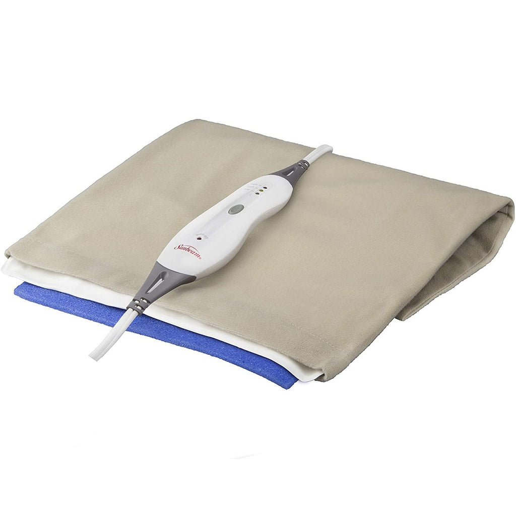 Sunbeam - 12 '' x 24 '' XL Heating Pad with Auto Shut Off, Beige - - Mounts For Less