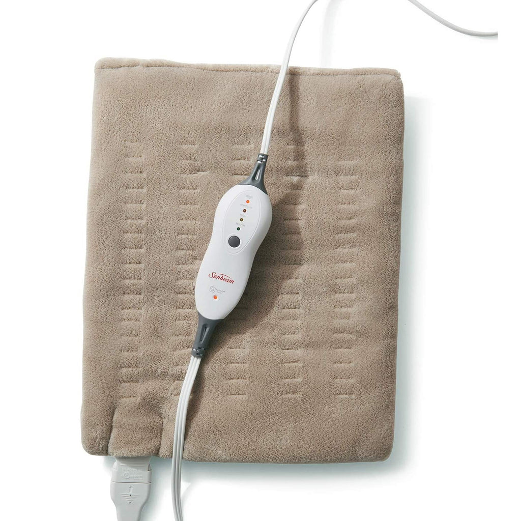 Sunbeam - Heating Pad 12 '' x 15 '' With Auto Shut Off, Beige - - Mounts For Less