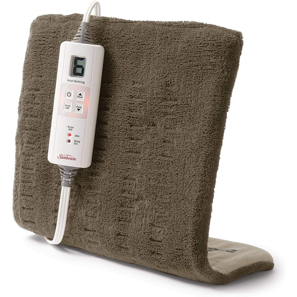 Sunbeam - Xpress Heat 12''x15 '' Heating Pad with Auto Shut Off, Brown - - Mounts For Less