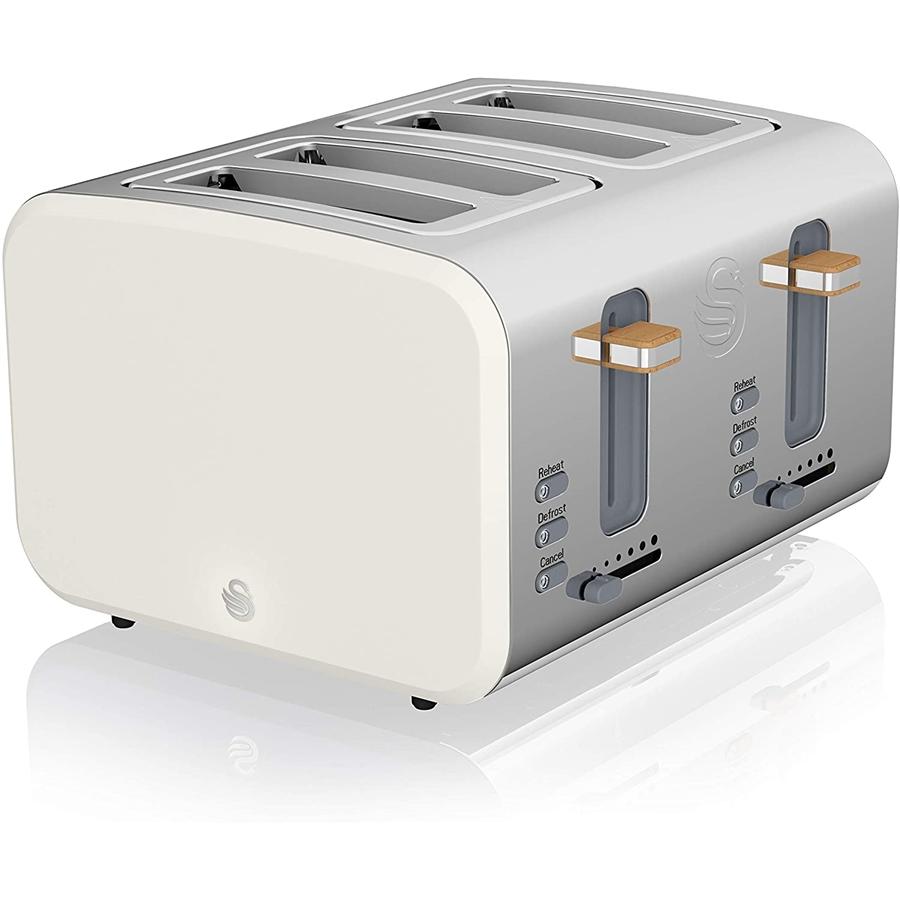 Swan - Nordic Collection 4 Slice Toaster, 1500W, Matte White - - Mounts For Less