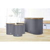 Swan - Nordic Collection Bread Bin with Bamboo Lid, 15cm x 15cm x 35cm, Matte Gray - - Mounts For Less