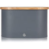 Swan - Nordic Collection Bread Bin with Bamboo Lid, 15cm x 15cm x 35cm, Matte Gray - - Mounts For Less