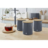 Swan - Set of 3 Nordic Collection Storage Canisters with Bamboo Lid, 1.84L Capacity, Matte Gray - - Mounts For Less