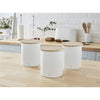Swan - Set of 3 Nordic Collection Storage Canisters with Bamboo Lid, 1.84L Capacity, Matte White - - Mounts For Less
