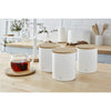 Swan - Set of 3 Nordic Collection Storage Canisters with Bamboo Lid, 1.84L Capacity, Matte White - - Mounts For Less