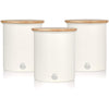 Swan - Set of 3 Nordic Collection Storage Canisters with Bamboo Lid, 1.84L Capacity, Matte White - - Mounts For Less