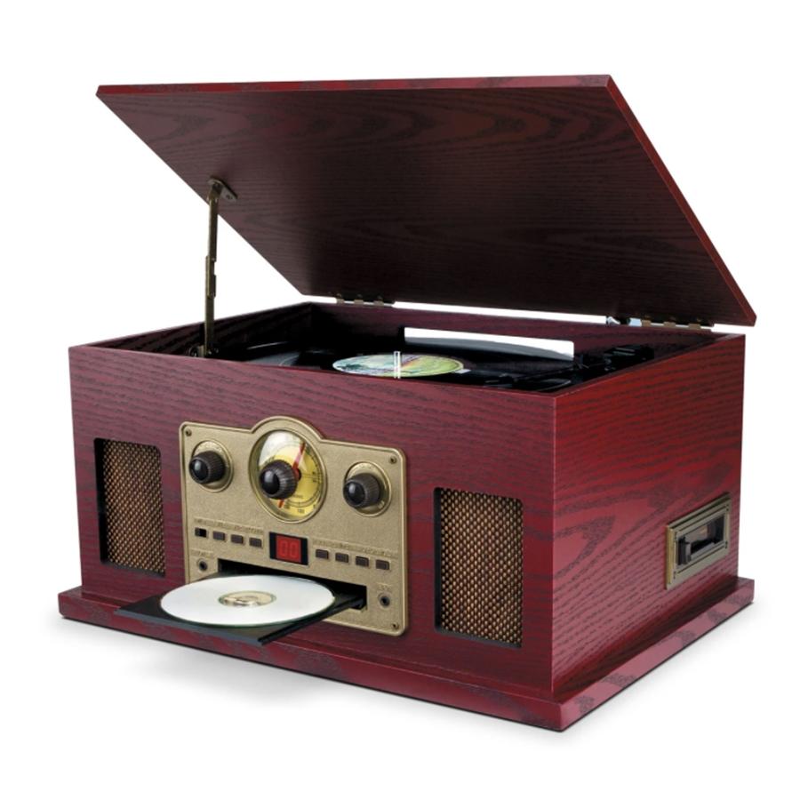 Sylvania - Nostalgic 5 in 1 Turntable With CD Player, AUX Casette and AM / FM Radio, Wood - - Mounts For Less